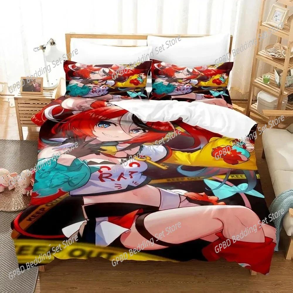 3D Print Hakos Baelz Anime Bedding Set Bedroom Soft Modern Bedspreads Comefortable Kids Duvet Cover Quilt Cover And Pillowcase