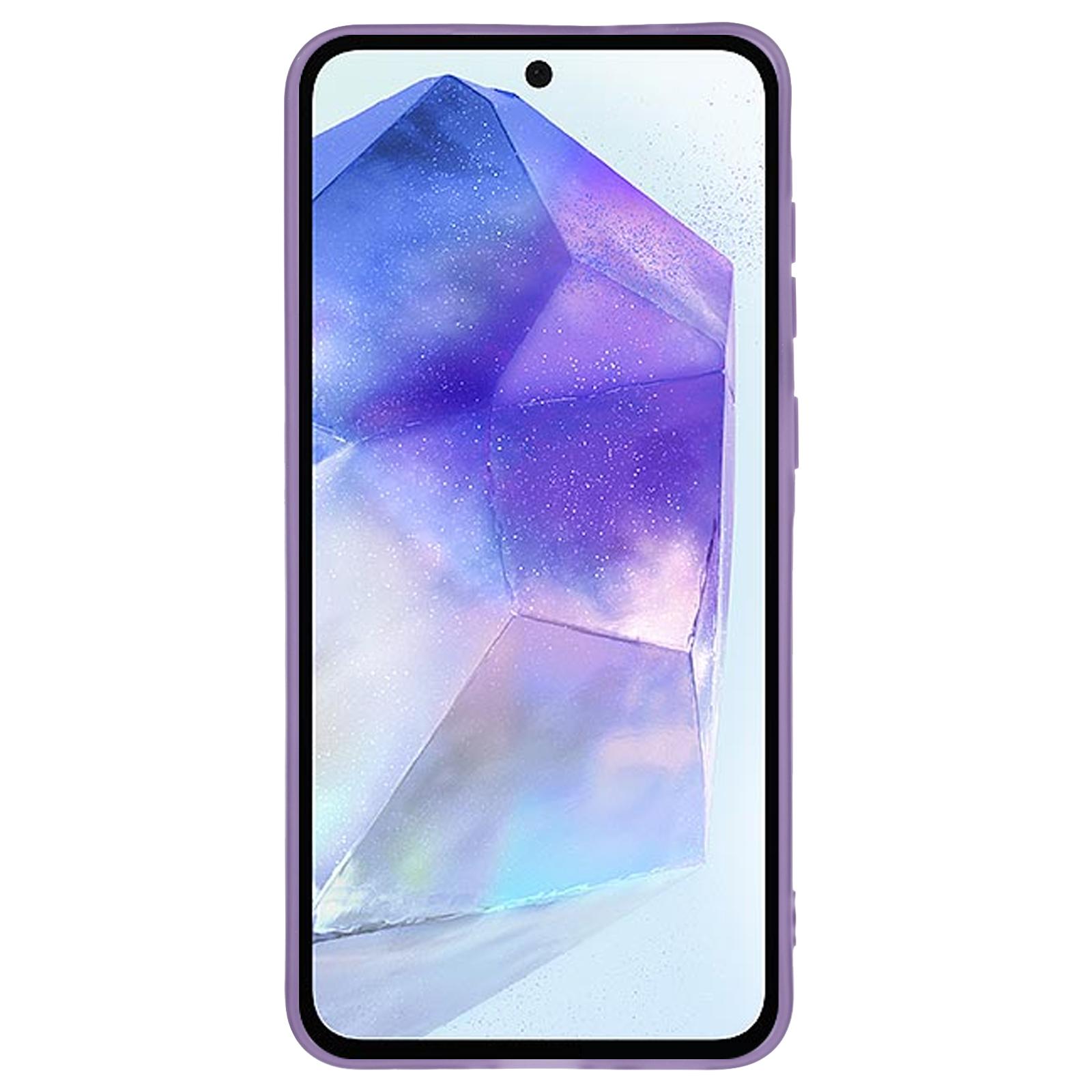 

For Samsung Galaxy A26 5G Case Electroplated Camera Frame TPU Phone Cover Transparent Purple