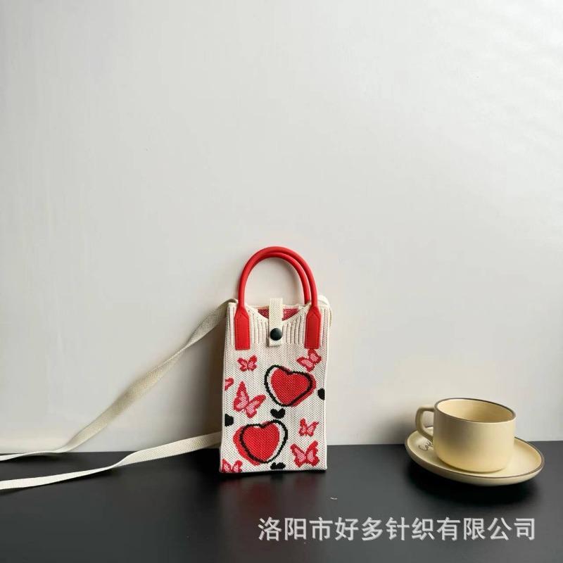 Premium Sense Ns Mobile Phone Bag New Cartoon Knitted Bag Dopamine Niche Versatile Messenger Shoulder Bag Handbag