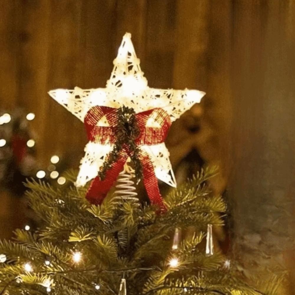 LED Light Xmas Treetop Star Decoration Glowing Christmas Tree Top Lights  Party