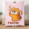 Custom Name Garfield'S Starry Adventure Party Blanket For Couch Bed Plush Cozy Fuzzy Blanket Super Soft Warm Blankets For Fall And Winter 091674