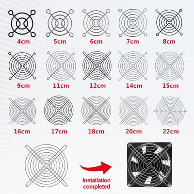 1Pcs 40-220mm Cooling Fan Grill Metal Fans Grid Durable Mesh Cover for Computer Fan