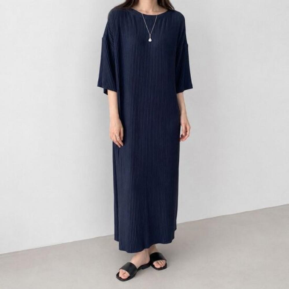 Mizqz Women S Summer pleatS Rib Short Sleeve Vivid Maxi Long dreSS Big Size