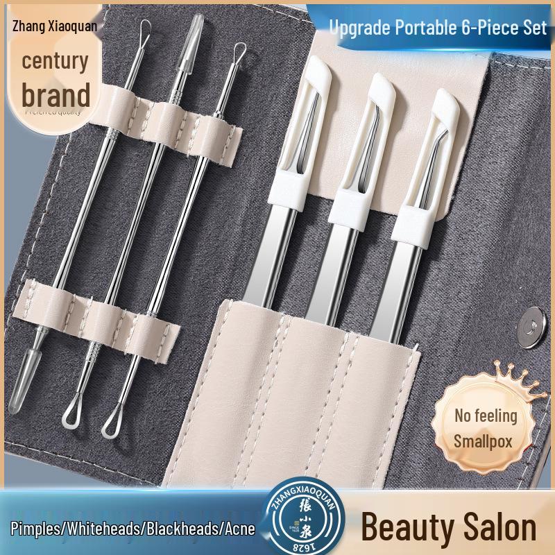 Zhang Xiaoquan Precision Blackhead Extractor Set - Super Sharp Tweezers and Comedone Scraper for Acne Removal