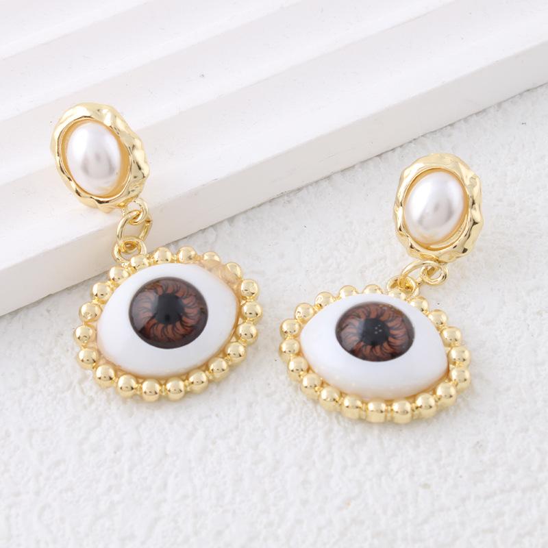 Středověké Náušnice Návrat Ďáblovo Oko Francouzský Dvůr Retro Vynikající Haute Náušnice