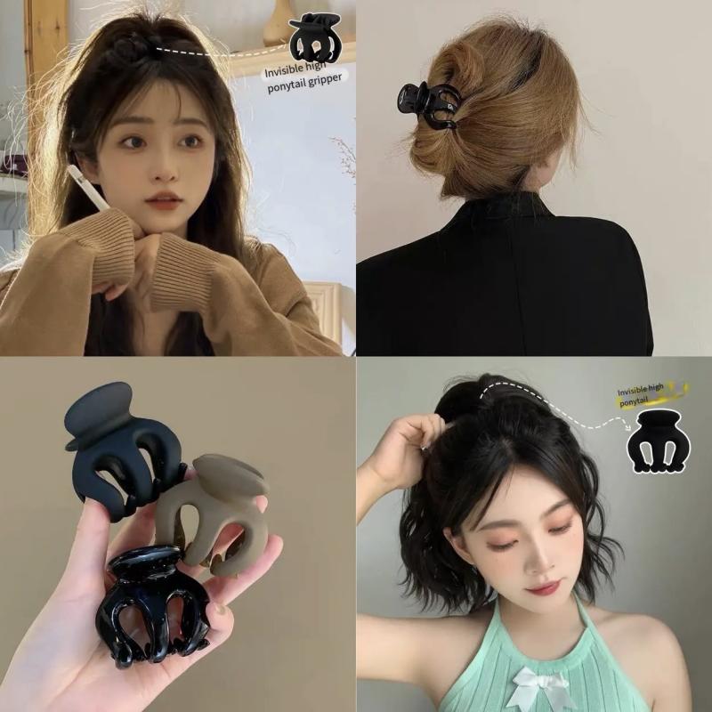 1PZ Pinza per Capelli in Acrilico Opaco a Forma di Zucca Semplice per Coda di Cavallo Alta Mini Testa a Sfera Accessori per Capelli