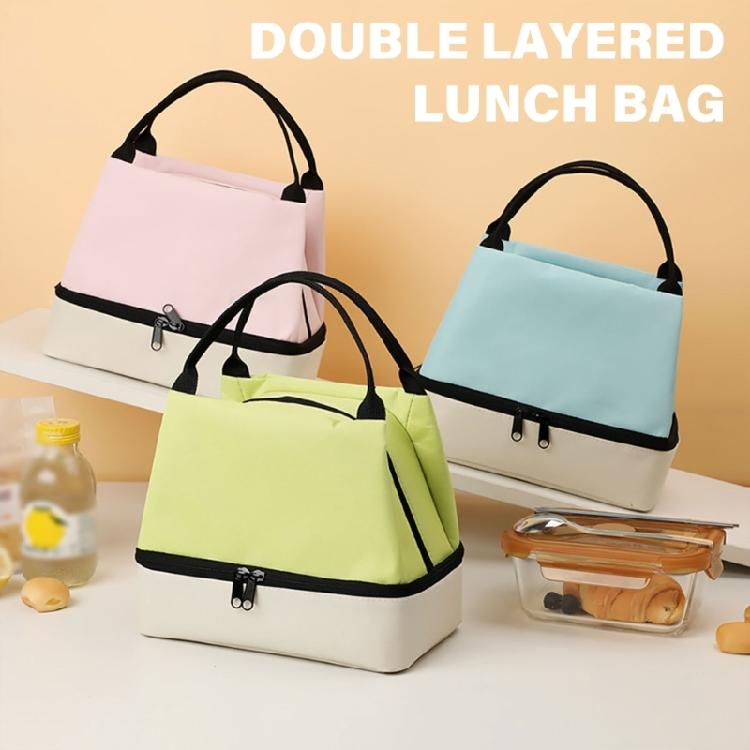Sturdy Oxford Lunch Pack with Two Levels Easy To Use Designs Accessory for Picnics School and Workplace Dining