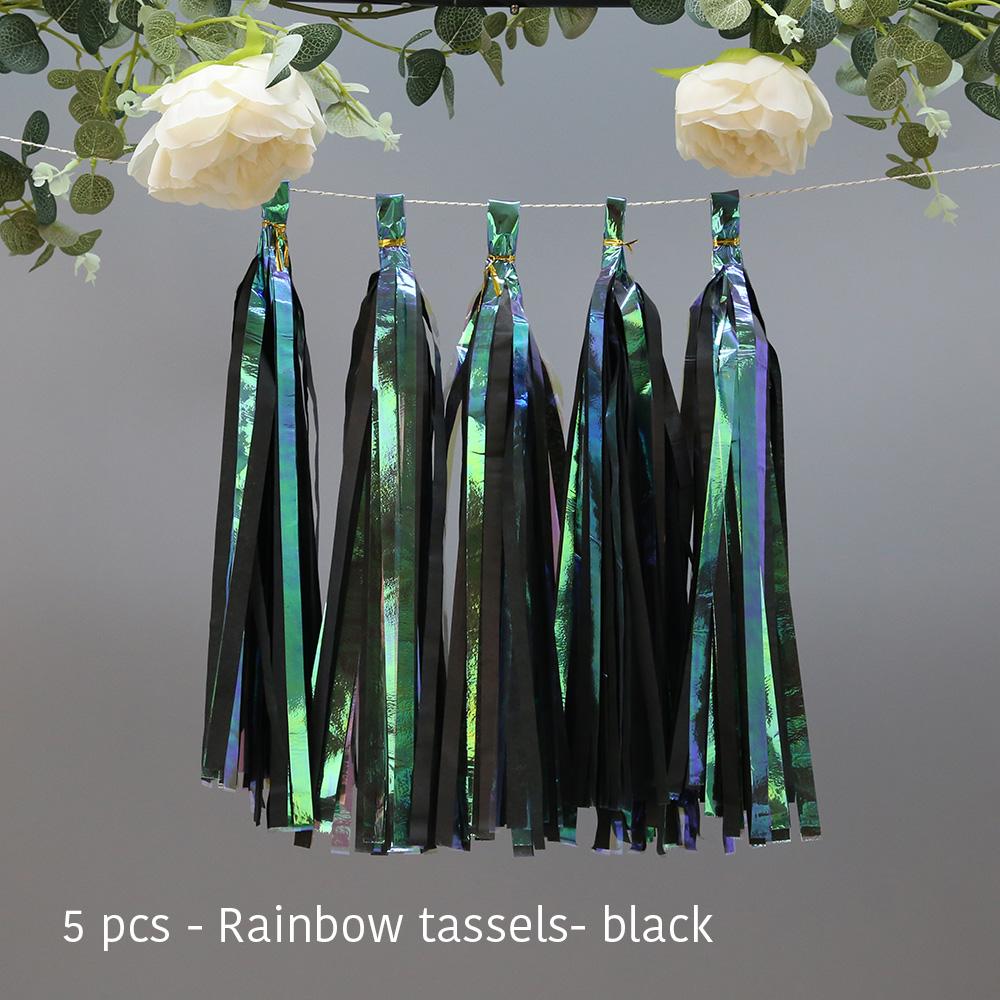Party Unicorn Garland Rainbow Iridescent Tassel Garlands Paper Flower Wedding Decoration Birthday Baby Shower Party Decorations