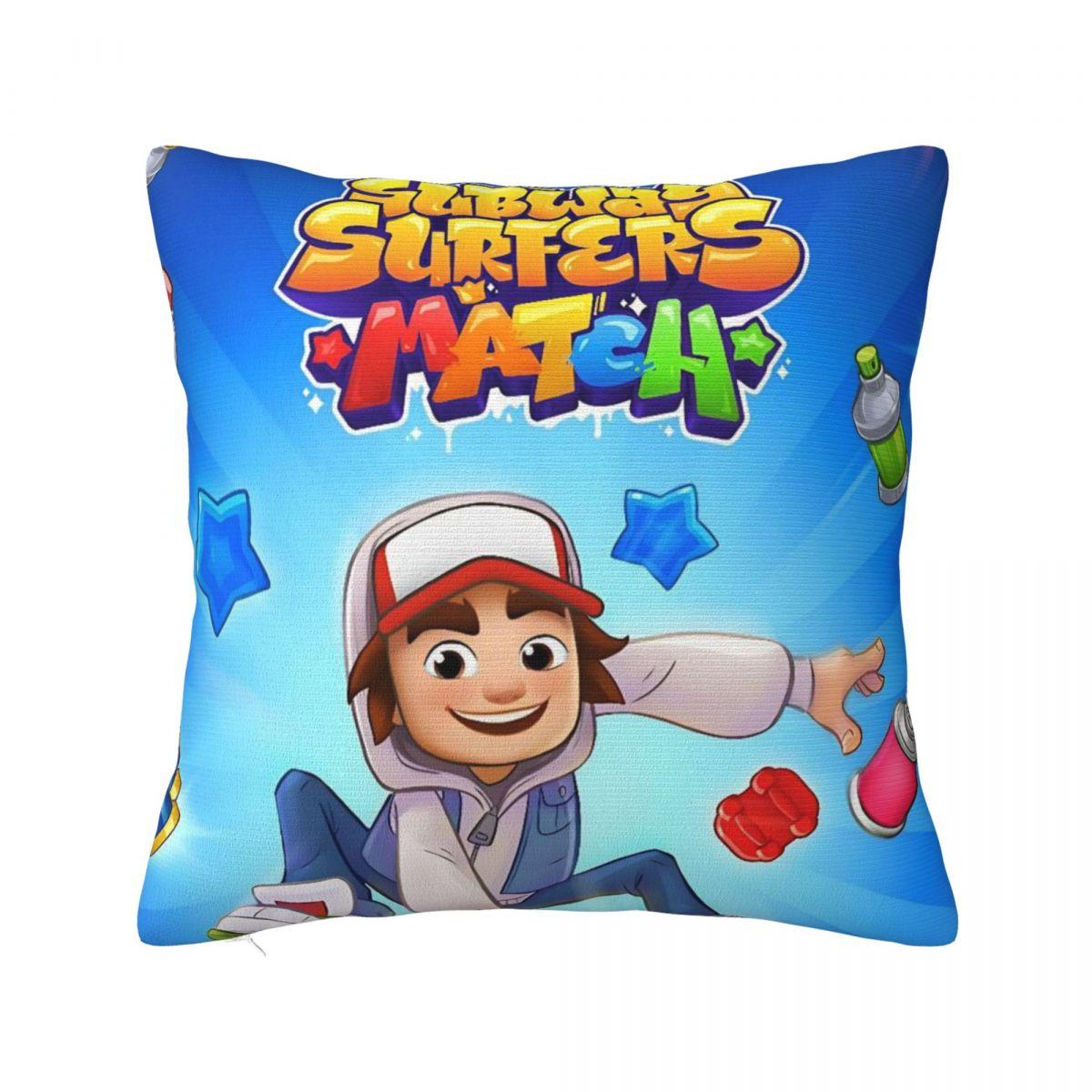 

Subway Surfers Game Jake Pillow Cover Fashion Pillow Case Soft Graphic Cushion Cover Pillowcases For Office Car Home Decorative 12x12Inch