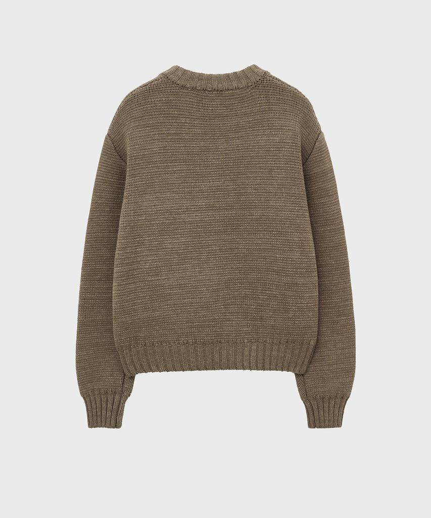 Noirer Merino Wool Oversized Heavy Cardigan (Beige)