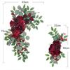 2pcs Artificial Wedding Arch Flowers Greenery Arbor Floral Arrangement Party Reception Backdrop Decor Multiple Style Ceremony