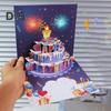 3D Pop Up Bursdagskort Bursdagskake Gratulasjonskort med Pyroteknikk Musikk Blåsbare stearinlys Bursdagsoverraskelse Minne til henne Ham