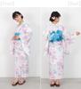 Kimono Hiroba Прекрасный набор юката с разными размерами и ретро- и современным белым с пастельным ю, детский, для девочек, 4 предмета, тканый, 130, 140, 150 см,
