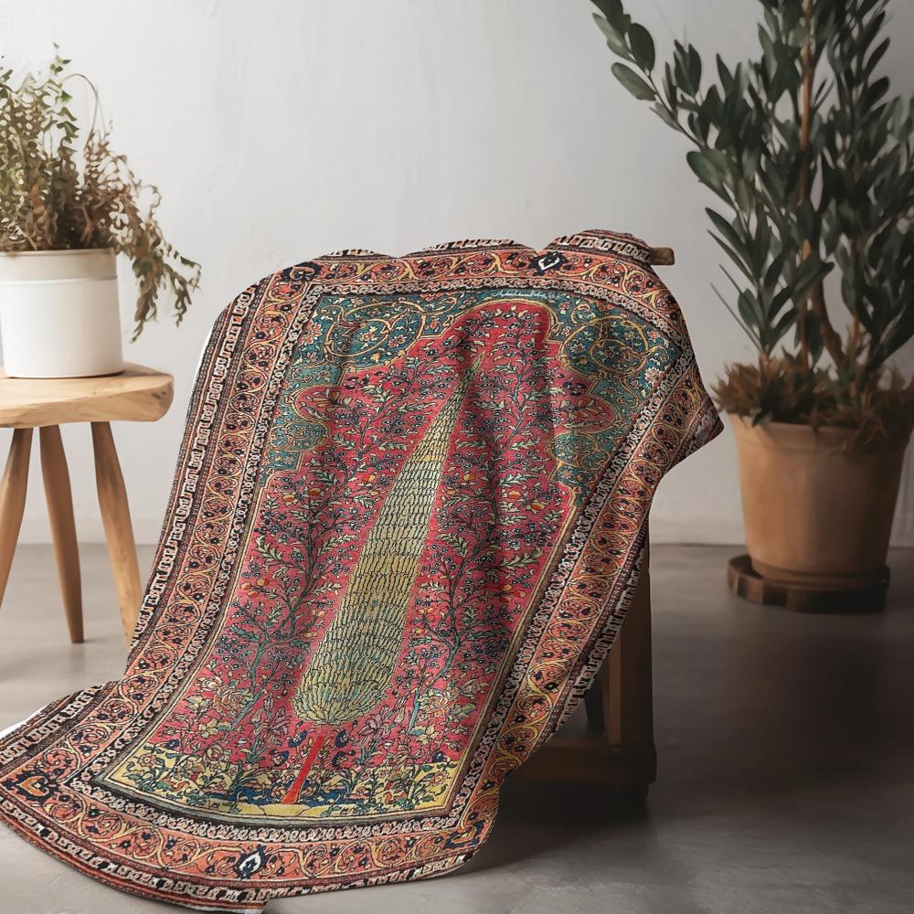 Turkish Vintage Rug Kilim Style Cotton Bed Carpet Sofa Decorative Throw Blanket Home Decor Cushion Cover