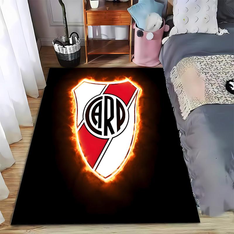 "Flaming Shield Pattern Carpet with Black Background for Home Décor" Suitable for Use As an Anti-slip for Living Room Bedroom Sofas