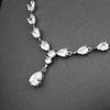 Pendant Chain Jewelry Necklace Dangle Earrings Platinum Plated Bridal Wedding Jewellery Set  Earring and Necklace Sets