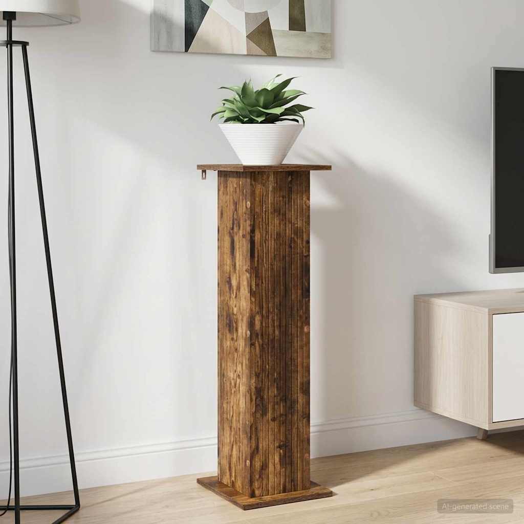 Plant Stand Smoked Oak 30.5 x 30 x 100.5 cm