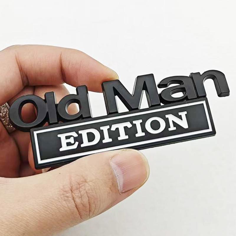 Old Man Edition 3D Emblem Sticker Badge Fender Funny Decals Car Truck Replacement Door Decoration for Universal Car SUV