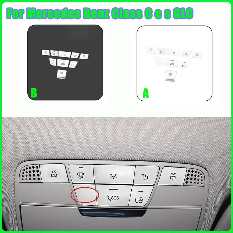 Car Buttons of Car-Style Roof Reading Buttons Interior Accessories for Mercedes Benz Class C E S GLC W205 W213 W22 X253