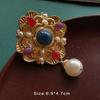 Colorful Baroque Pearl Gem Enamel Brooch Pin