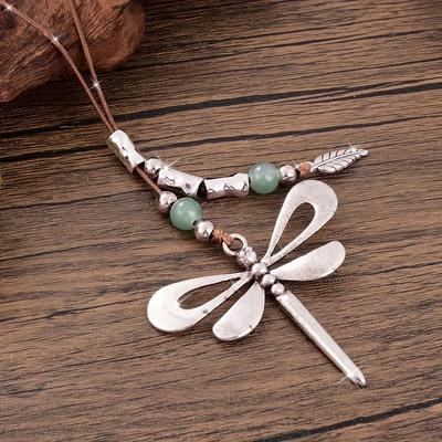 Halskette mit Anhänger im böhmischen Retro-Stil aus Metall mit Libelle, Damen-Accessoire, Partygeschenk