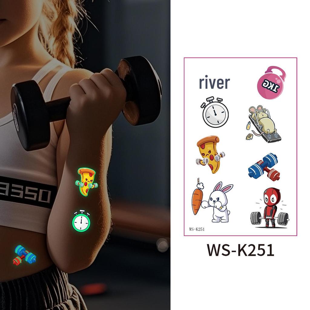 Luminous Waterproof Sport Tattoo Stickers for Night Workouts – Temporary Glow Arm & Face Stickers