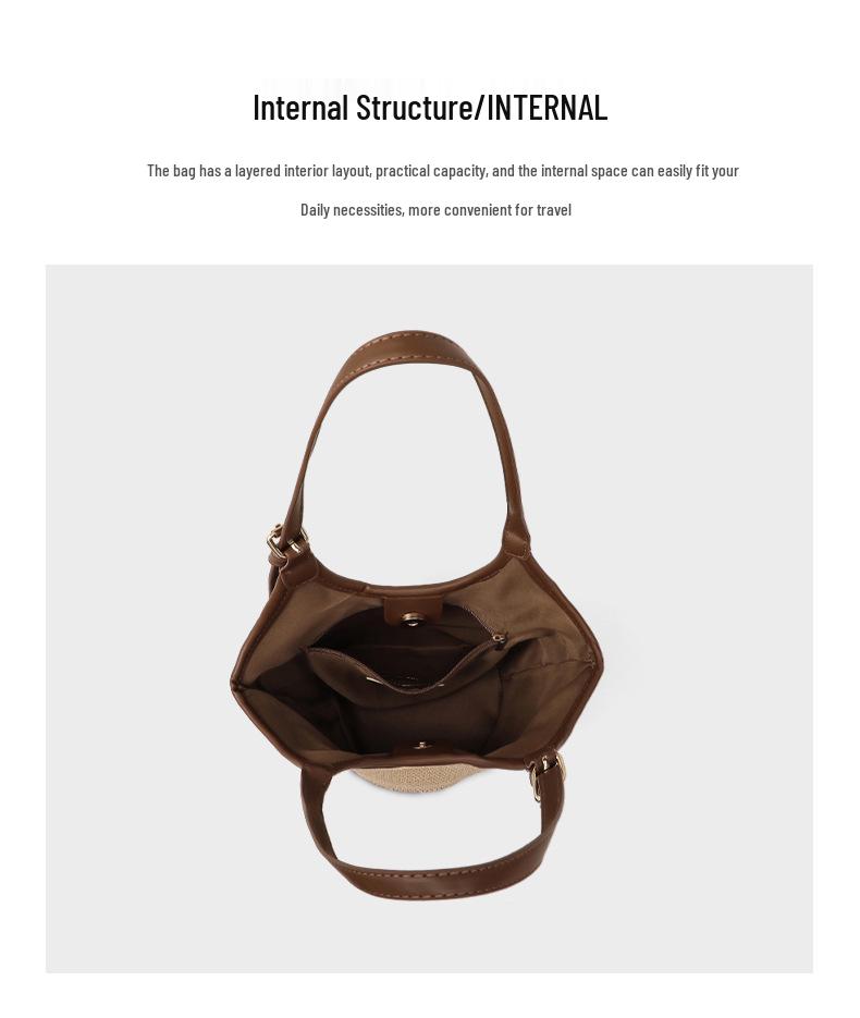 Women's Large Capacity Straw Woven Bucket Bag - 2026 Summer Style