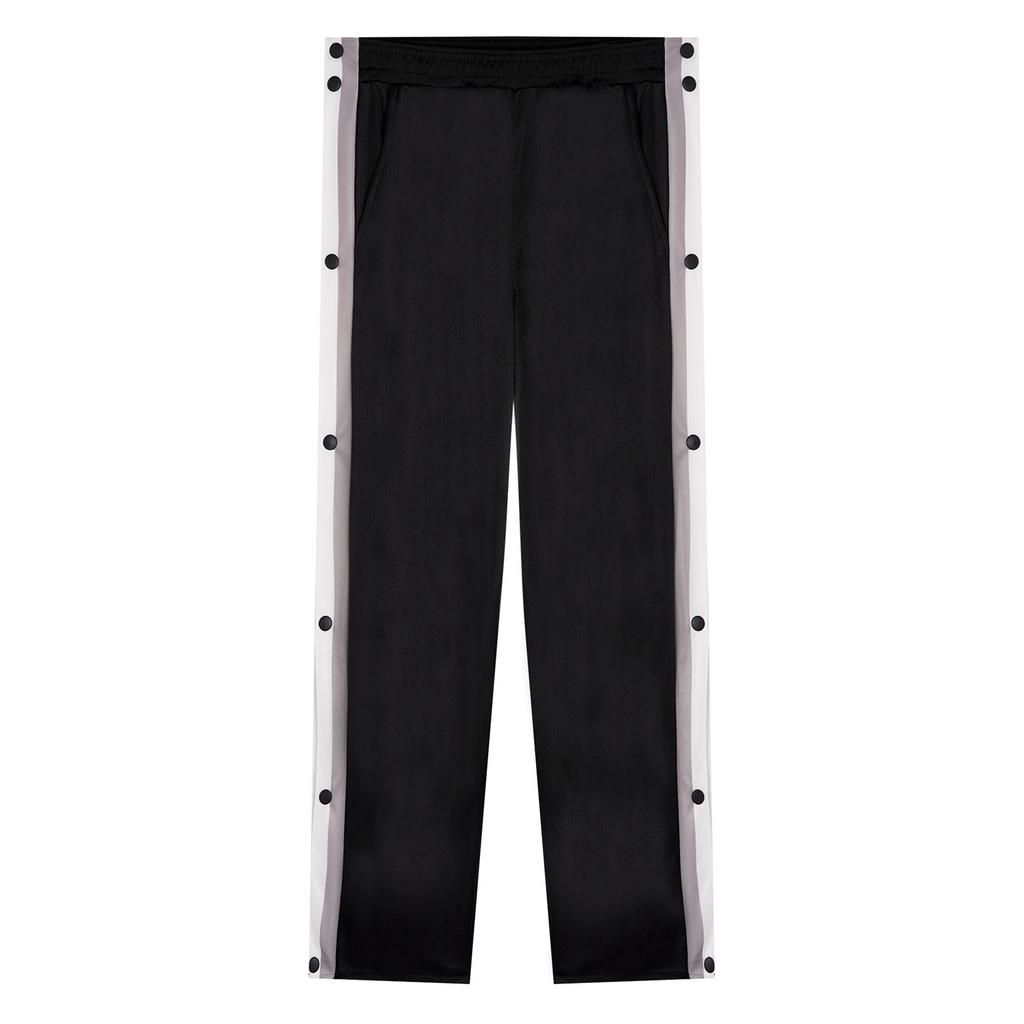 Unisex Kids Pants Side Split with Buttons Color Block Straight Leg Elastic Waist for Sports Basketball Hip-Hop