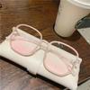 New Trend Korean Oversized Gradual Pink Powder Blusher Myopia Glasses Anti Blue Light Blocking Computer Eyewear Diopter 0 To-4.0