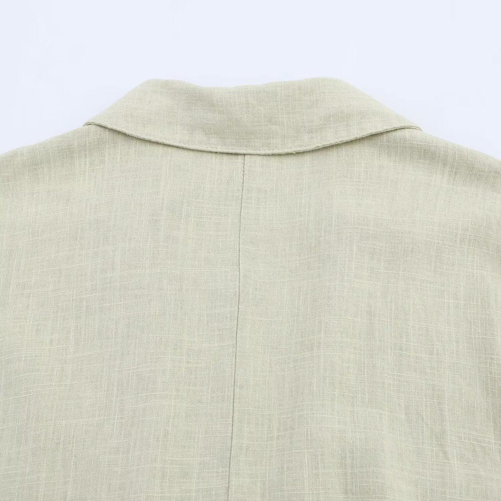 Summer 2025 Women's Fashion: European & American Style Linen Shirt Dress