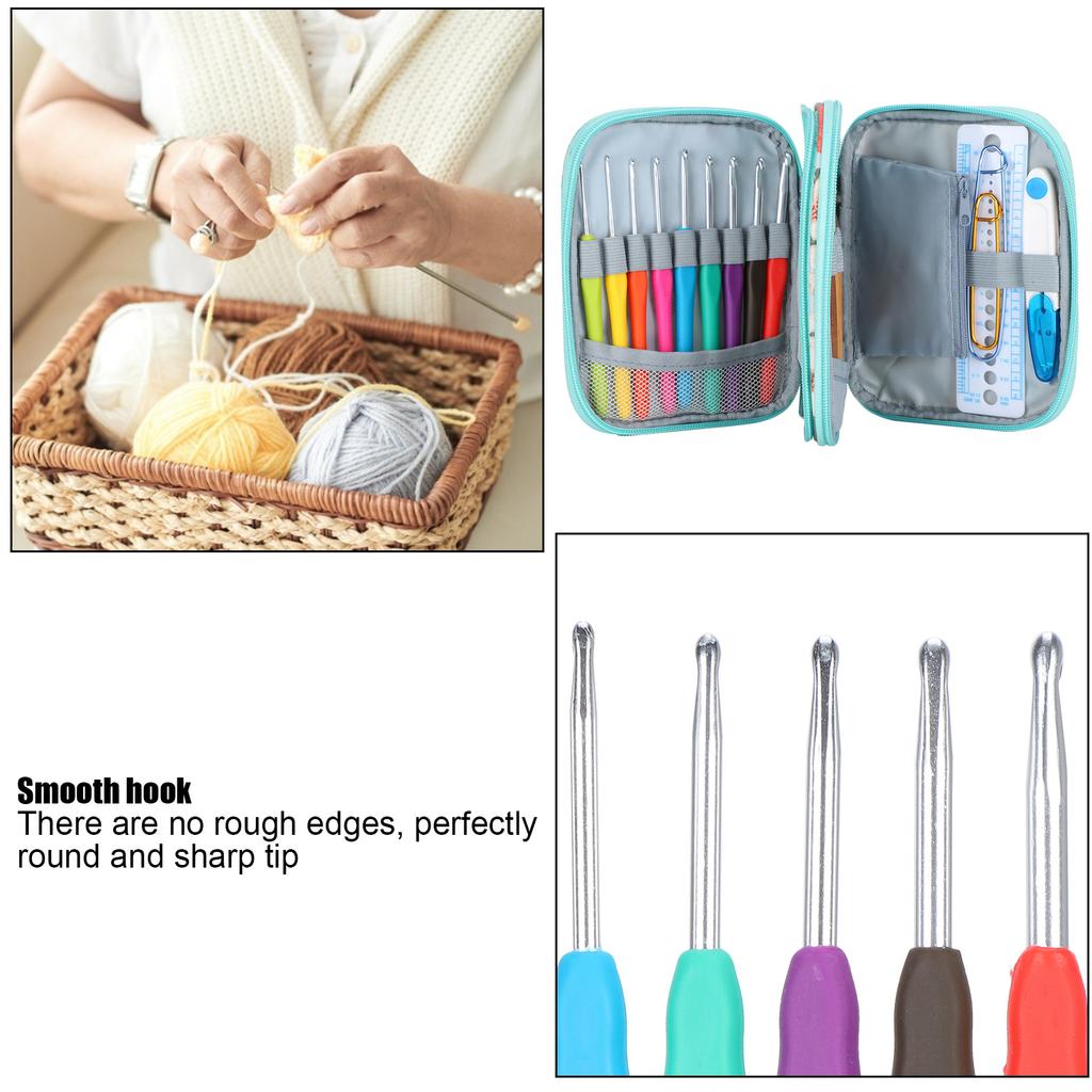 Crocheting Needle Colored Soft Handle Knitting Crochet Set Knitting Accessories