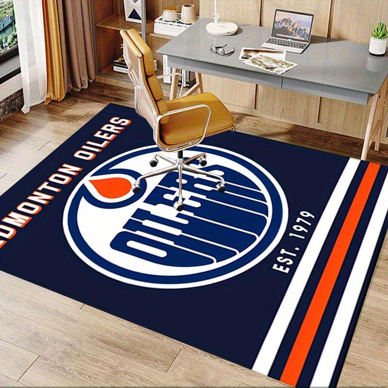 Office Carpet: Edmonton Oilers Logo Perfect for Sofa Protection or Chair Underneath Cover