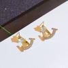Niche Design Smiley Face Earrings Personalized Tide Diamond Earrings Simple Temperament Integrated Earrings