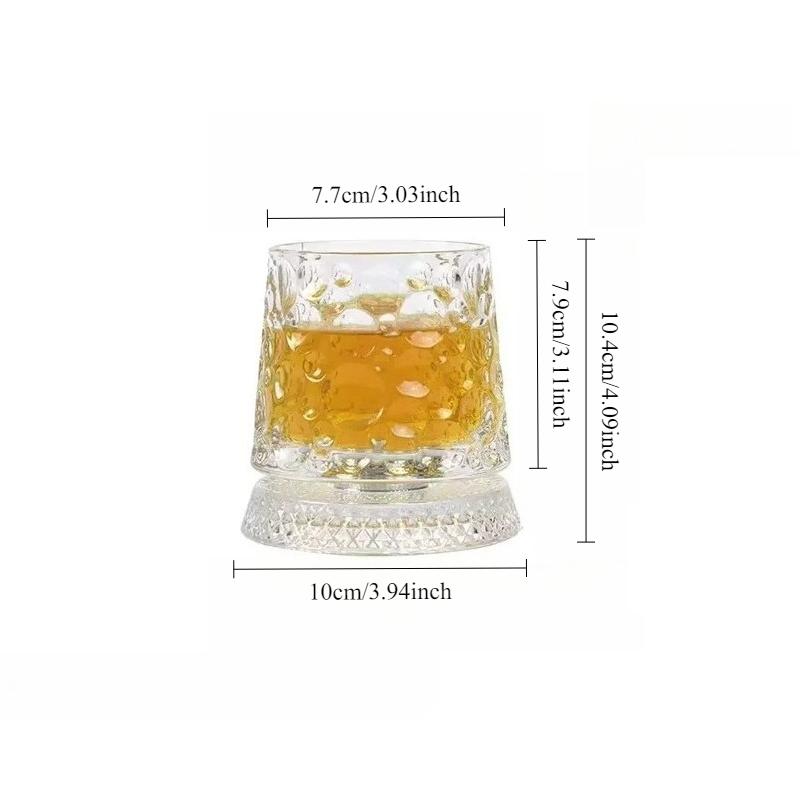 

Transparent Juice Beverage Cup Creative Rotating Foreign Wine Cup with Base Household Personalized Wine Glass Bar Accessories 1pcs