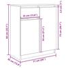 White Sideboard with Drawer 71 X 35 X 84 Cm Particleboard