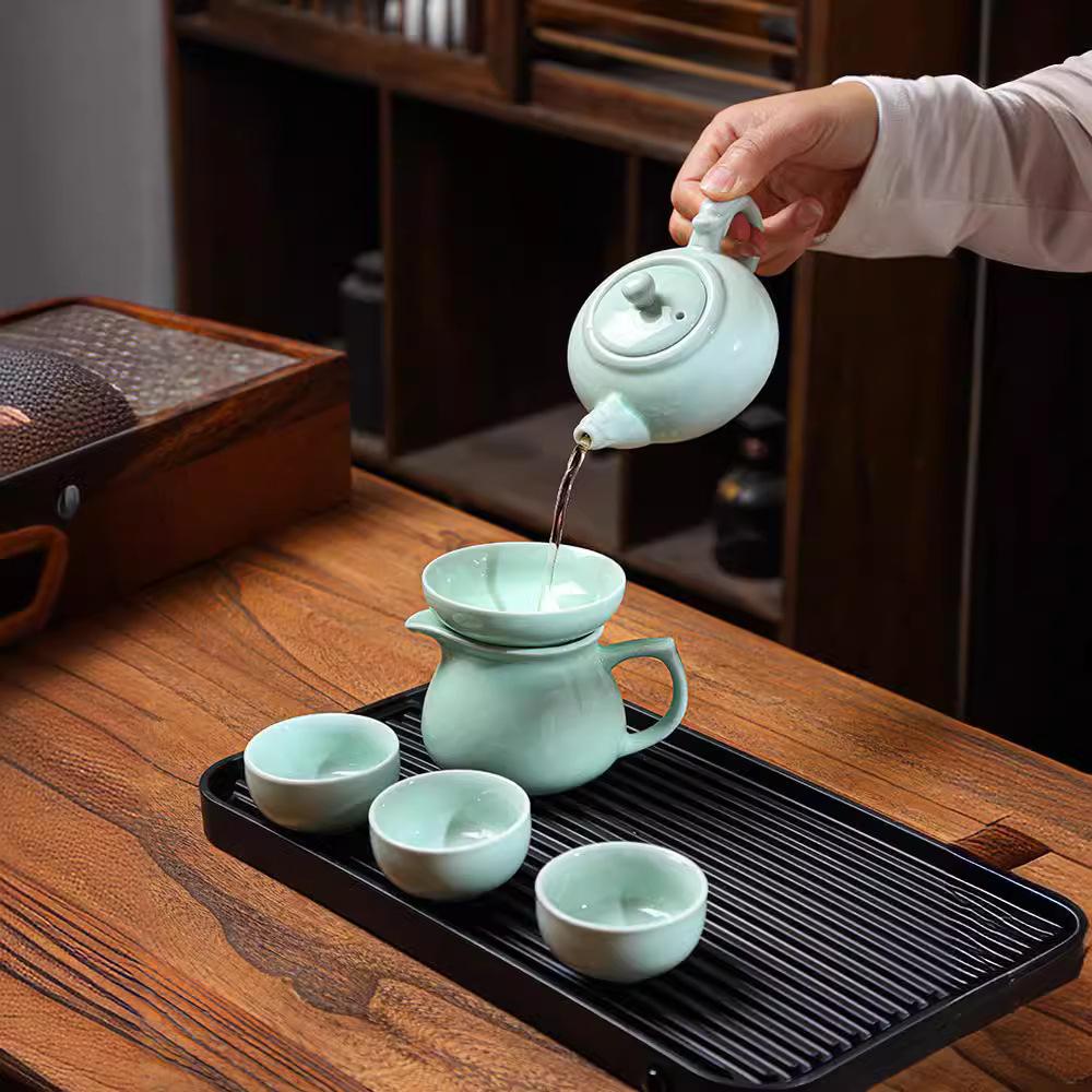 Celadon Kung Fu Tea Set Home Business Event Souvenir Portable Tea Set With Gift Box