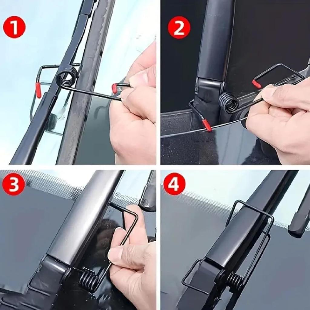 2Pcs Windshield Wiper Arm Pressure Spring Booster, Wiper Arm Pressure Spring Set, Enhance Wiper Performance, Easy tall, Improved Visibility in