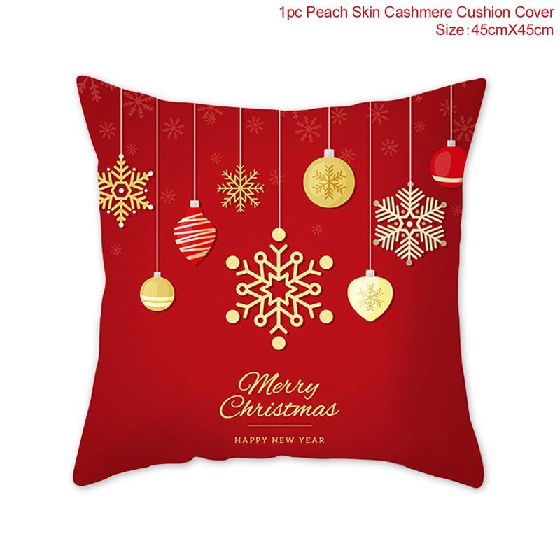 Christmas Cushion Cover  Decoration Home Santa  Decorations  Gift Navidad Happy New Year 2022