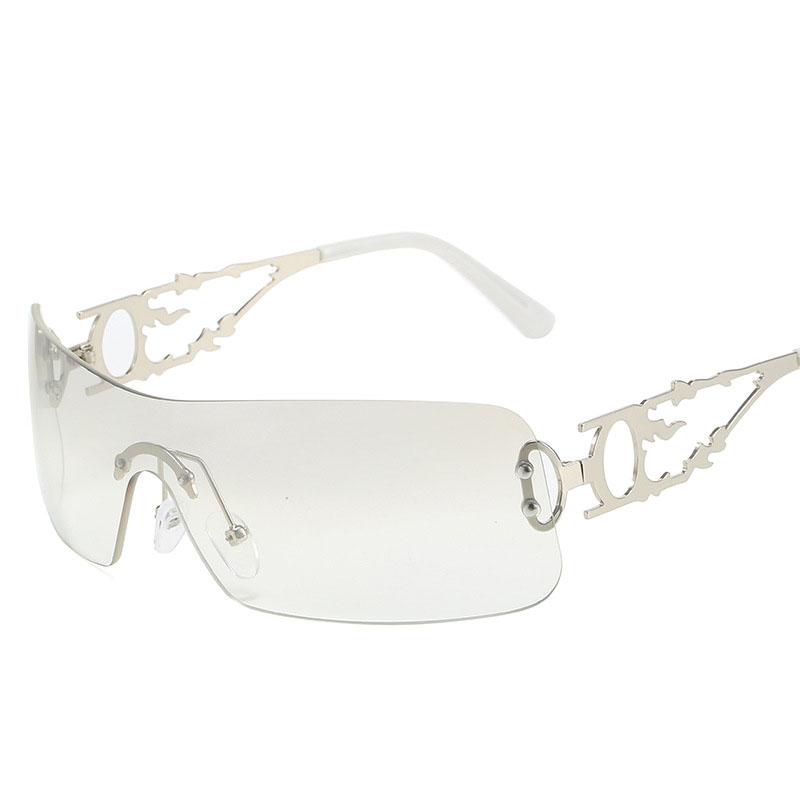 Vintage Stylish Sun glasses Women Punk Y2K Hip Hop Rimless Metal Leg Women's Sunglasses European American Female Sunglass