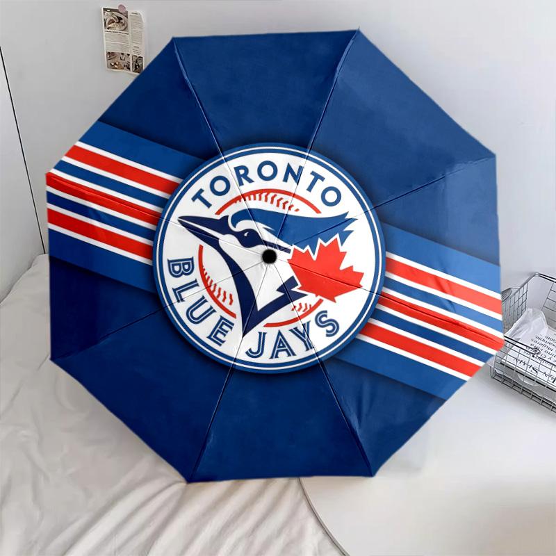 Toronto Blue Jays2pattern, automatic folding umbrella, portable and foldable design, 8 ribs, a Christmas or birthday gift.