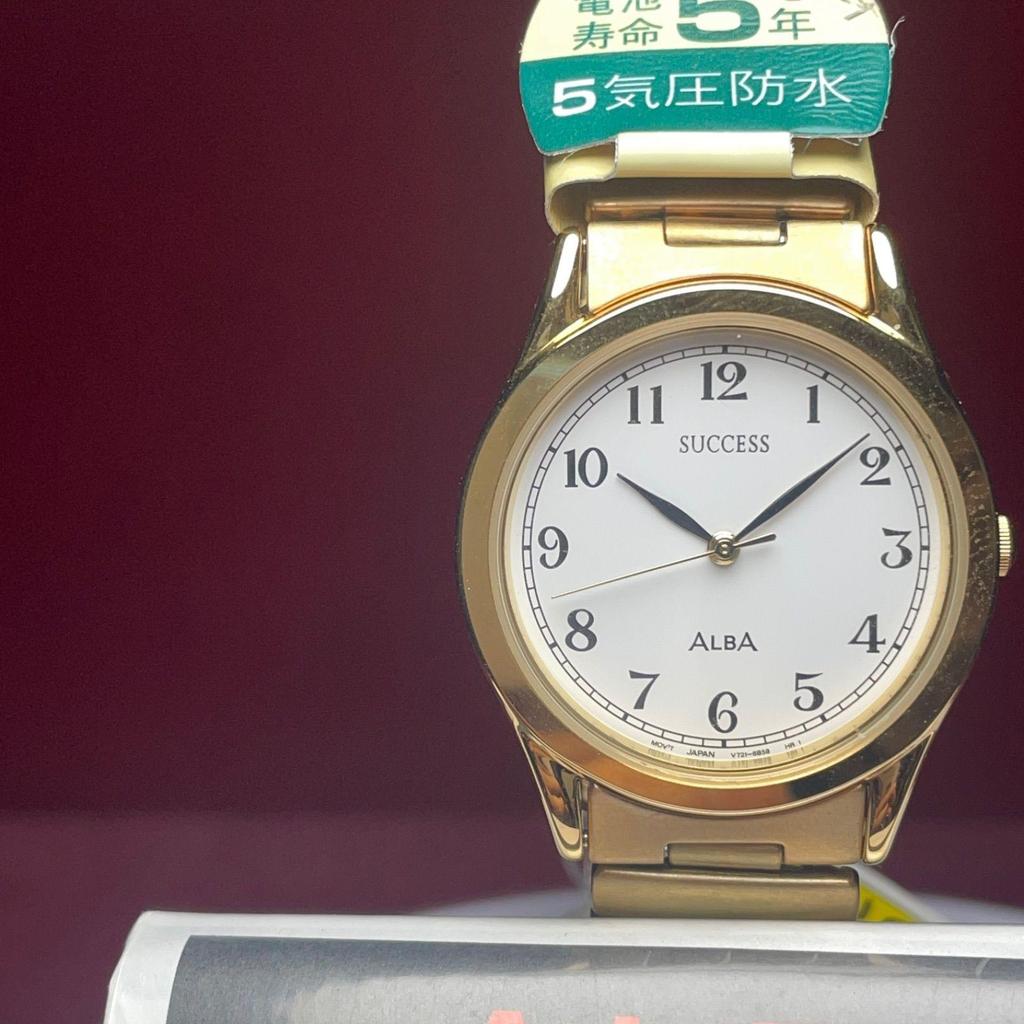 Used [Unused/With Manual] 1998 SEIKO ALBA Success Genuine Stretch Band Vintage Antique Seiko Alba SUCCESS Battery Replaced Quartz
