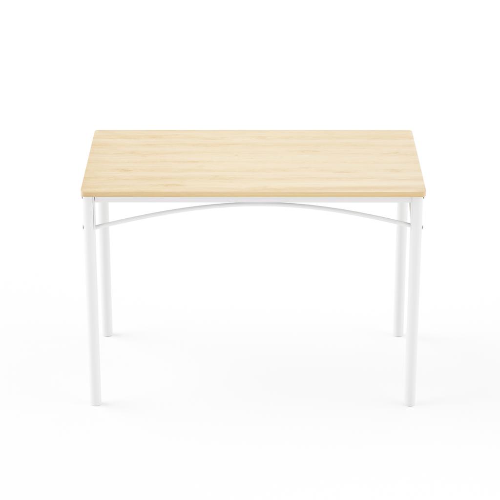 Dining table set, bar table with 4 dining chairs, industrial breakfast table for kitchen, living room, natural color and white, 110cm*60cm*76.5cm