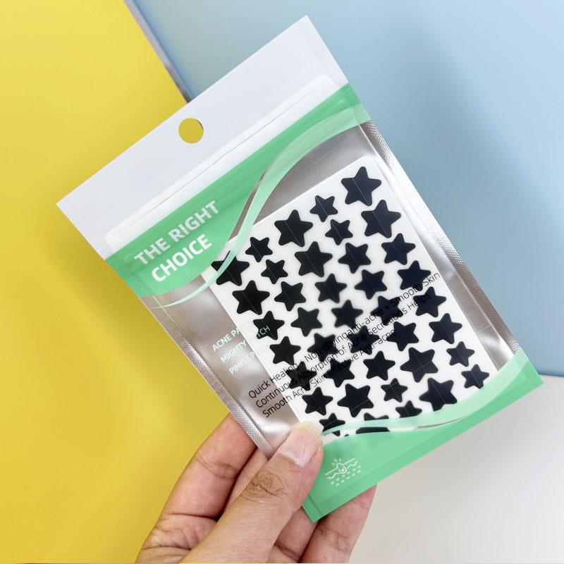 Star Pattern Hydrocolloid Acne Patches - Effective Healing and Casual Colored Design