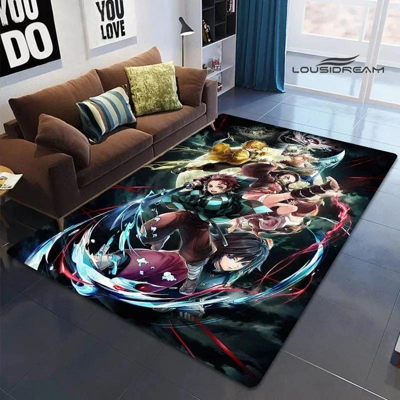 Demon Slayer Printed Carpet for Living Room Decoration Japanese Anime Bedroom Area Rug Non-slip Home Bathroom Floor Mat