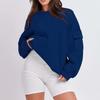 Women's Fashion Casual Solid Color Autumn And Winter Loose Round Neck With Pocket Pullover Sweatshirt Top