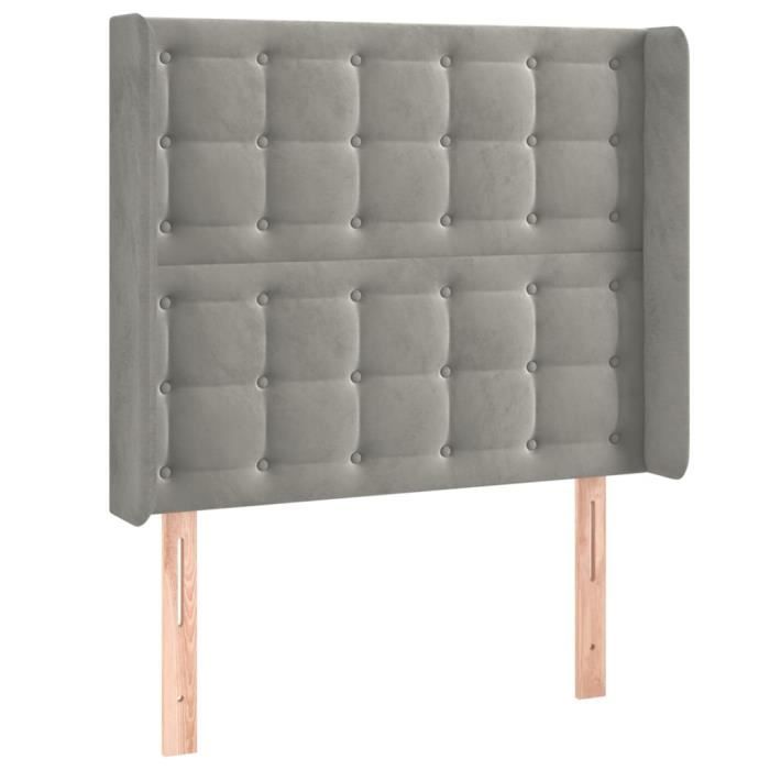 VidaXL Headboard with Ears Light Grey 83x16x118-128 Cm Velvet3120044