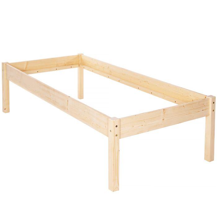 Single Bed - Springos - Bed Frame - Height 55 Cm - Coniferous Wood - 90 X 200 Cm