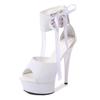 Fashion Walking show model shoes with thin heels sexy black waterproof platform 13CM15cm Hentian high heel sandals female summer