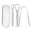 1Pcs/3Pcs Premium Stainless Steel Tongue Scraper For Adults Kids Portable Metal Tongue Cleaner Remove Bad Breath