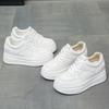 Muffin Platform White Shoes Women's 2025 Spring New Small Height Increase Soft Sole Versatile Bread Shoes Sports Board Shoes